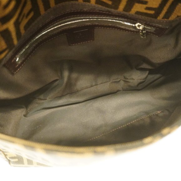 FENDI[3zc3916] Auth  Handbag Zucca Nylon Canvas Brown Silver metal - Picture 4 of 7